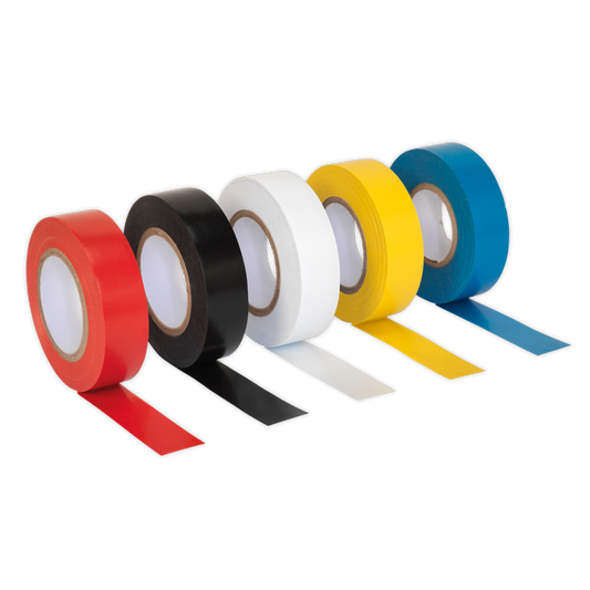 Sealey PVC Insulating Tape Electrical PVC 19mm x 20M Mixed Pack of 10 ITMIX10