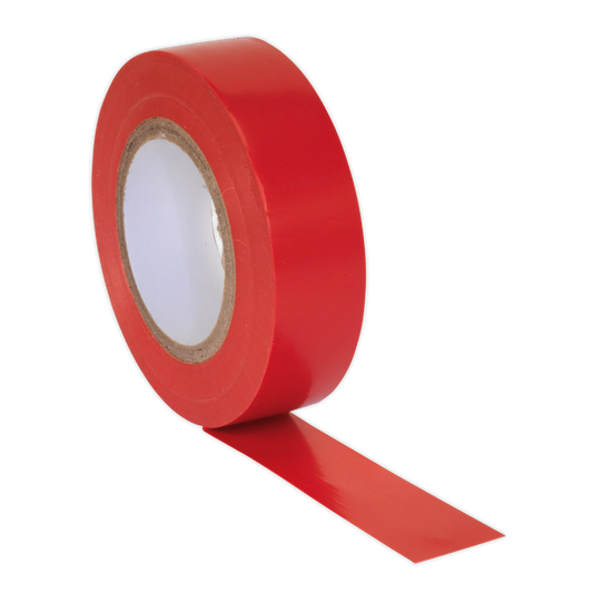 Sealey PVC Insulating Tape Electrical PVC 19mm x 20M Red Pack of 10 ITRED10