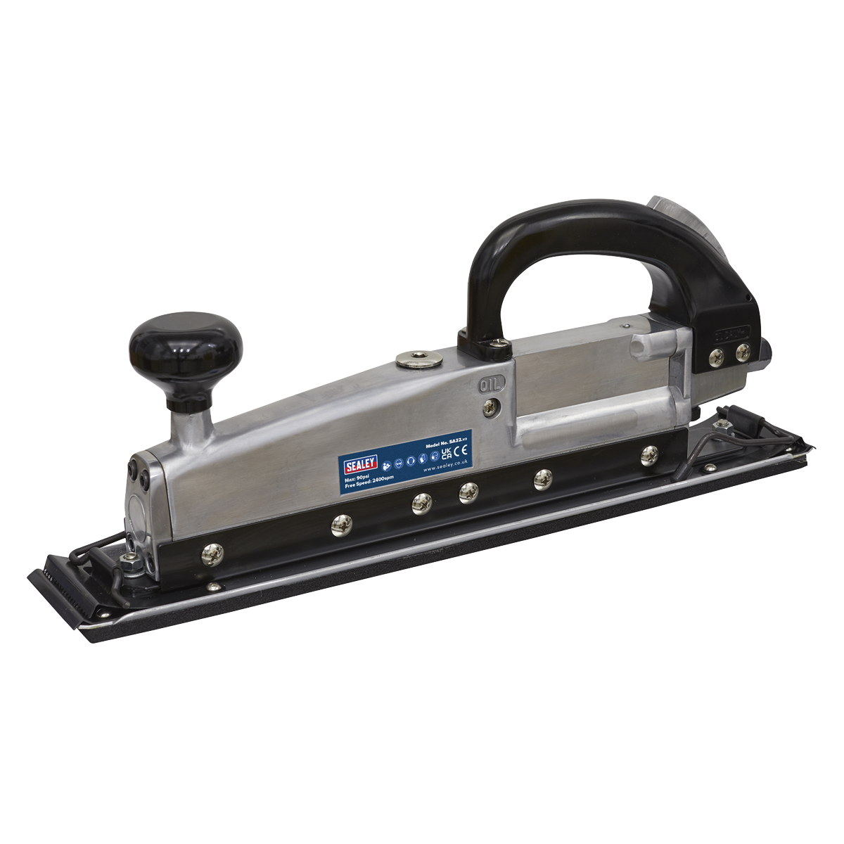 Sealey Air Sander Twin Piston In-line 2400 SPM For 115mm Papers Sheets SA32
