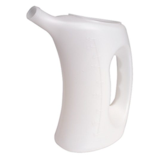 Sealey 5L Measuring Jug 5 Litre Fixed Straight Spout Oil Fuel Acid Resistant J5