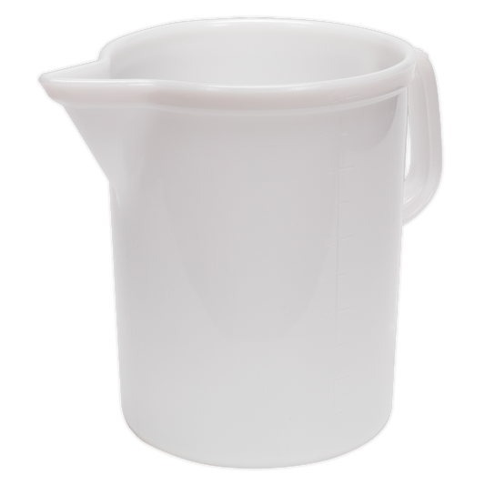 Sealey Measuring Jug 5L With 500mL Graduations Low Density Polythene White J5E