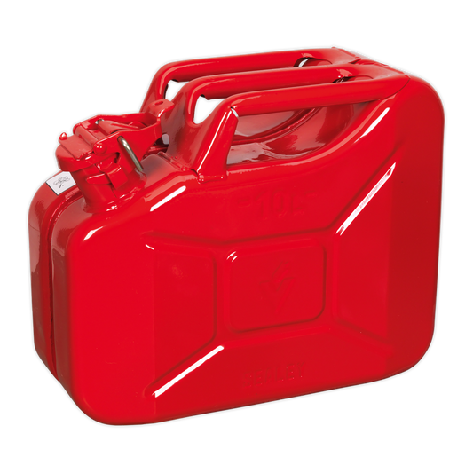 Sealey Jerry Can Pickled Steel Sheet With Fuel Resistant Lining 10L - Red JC10