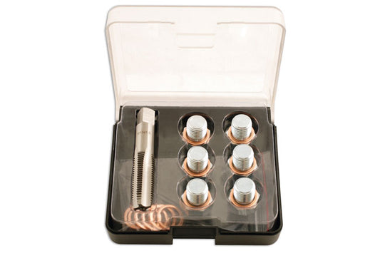 LASER 5225 Oil Drain Plug Thread Repair Kit M13 x 1.5 With 6 Plugs & 12 Washers