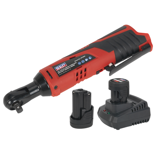Sealey 12v 2x1.5Ah Li-Ion 3/8" Square Drive Ratchet Wrench Kit CP1202KIT
