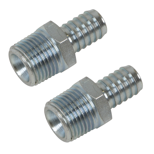 PCL Screwed Tailpiece Male 1/2" BSPT Ø1/2" Hose 2 Pieces Workshop & Agricultural
