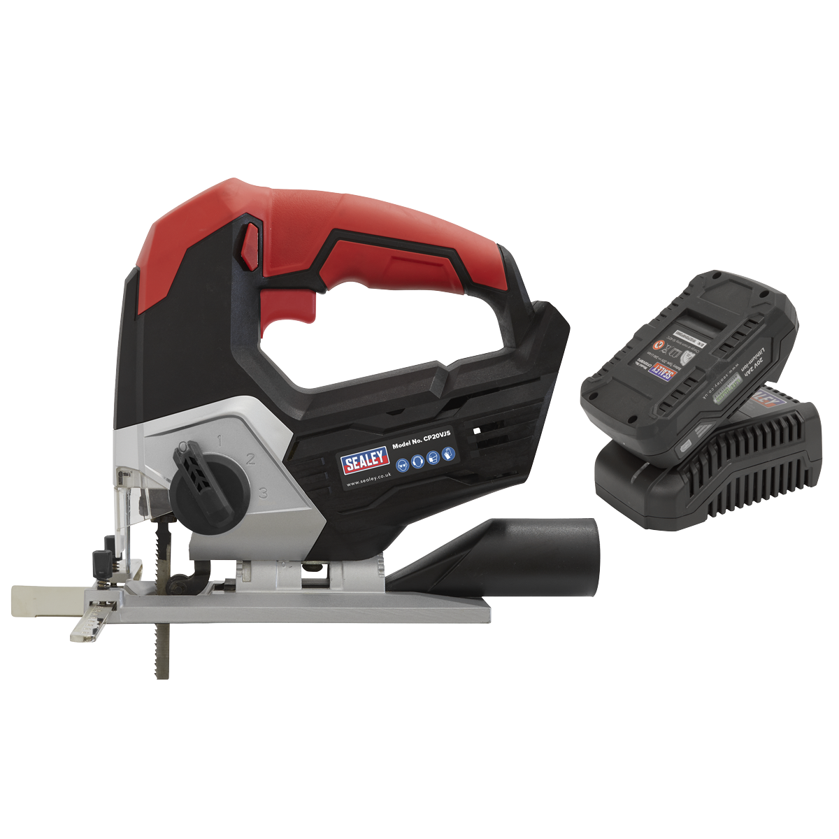 Sealey Cordless Jigsaw Kit With Built-In LED Worklight 20V 2Ah CP20VJSKIT1
