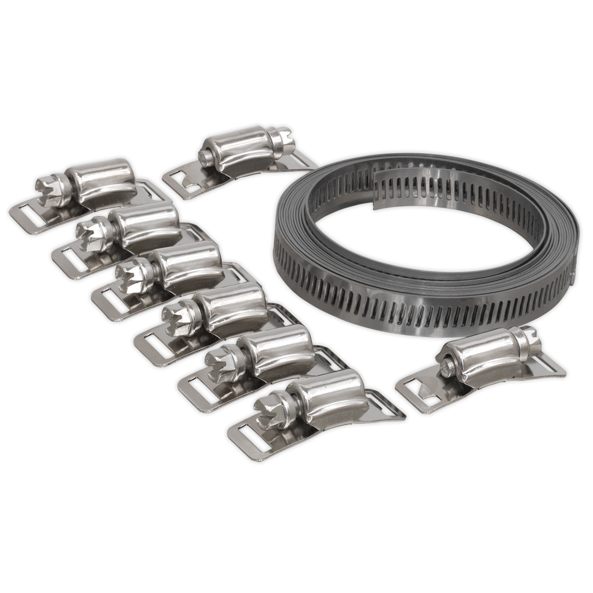 Sealey Self-Build Hose Clip Set With Length of Banding 12.7mm Band Width JC972