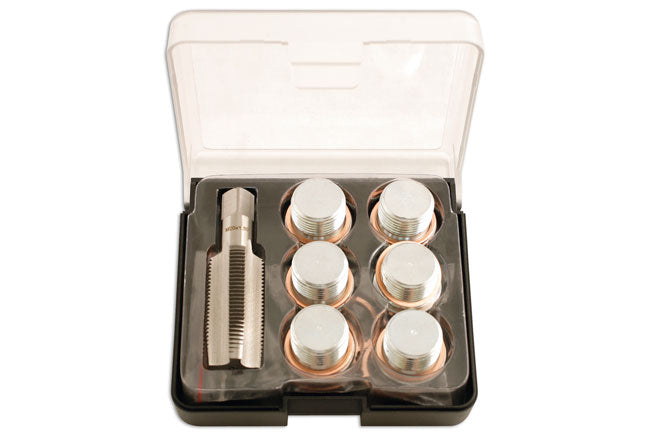 LASER 5229 Oil Drain Plug Thread Repair Kit M20 x 1.5 With 6 Plugs & 12 Washers