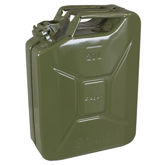 Siegen Jerry Can From 0.8mm Steel With Protective Lining 20L Green JCY20G