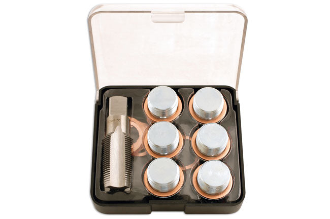 LASER 5230 Oil Drain Plug Thread Repair Kit M22 x 1.5 With 6 Plugs & 12 Washers