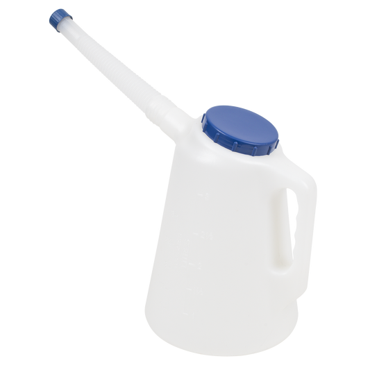 Sealey Oil Container With Flexible Spout & Measuring Scale 3L Blue Lid JDL3B