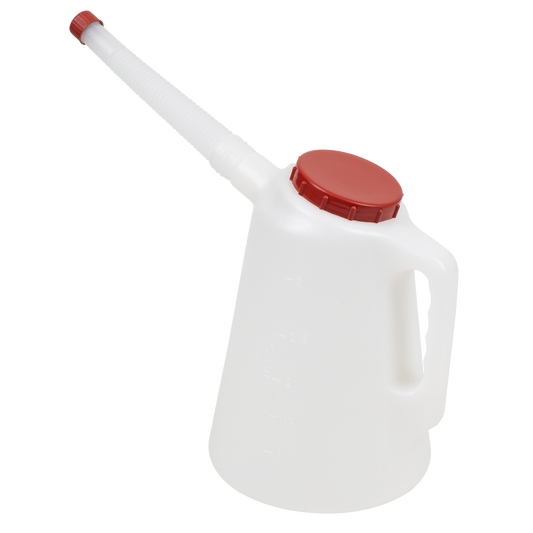 Sealey Oil Container With Flexible Spout & Measuring Scale 3L Red Lid JDL3R