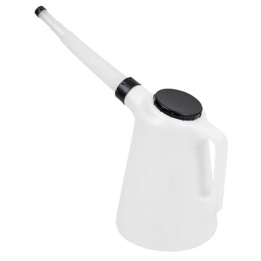 Sealey 5 Litres Oil Container With Lid & Flexible Spout Polyethylene White JDL5