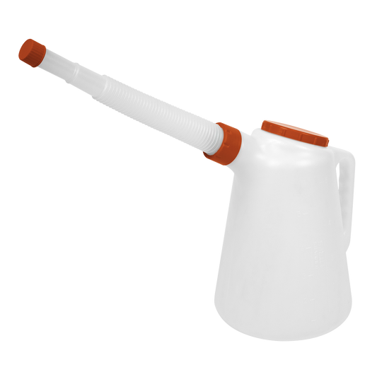 Sealey Oil Container With Red Lid & Flexible Spout 5 Litres Polyethylene JDL5R