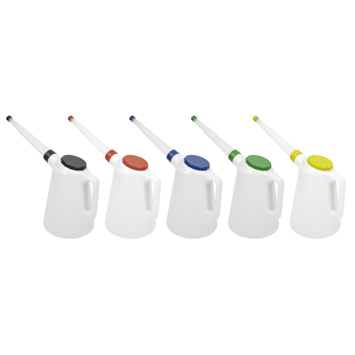Sealey Oil Containers With Lid & Flexible Spouts 5L 5 Litres - Set of 5 JDL5SET