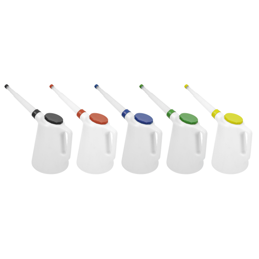 Sealey Oil Containers With Lid & Flexible Spouts 5L 5 Litres - Set of 5 JDL5SET