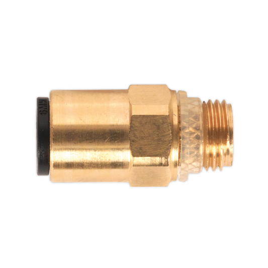 Sealey Brass SuperThread Straight Adaptor 6mm x 1/8" BSP Pack of 2 JGBC618