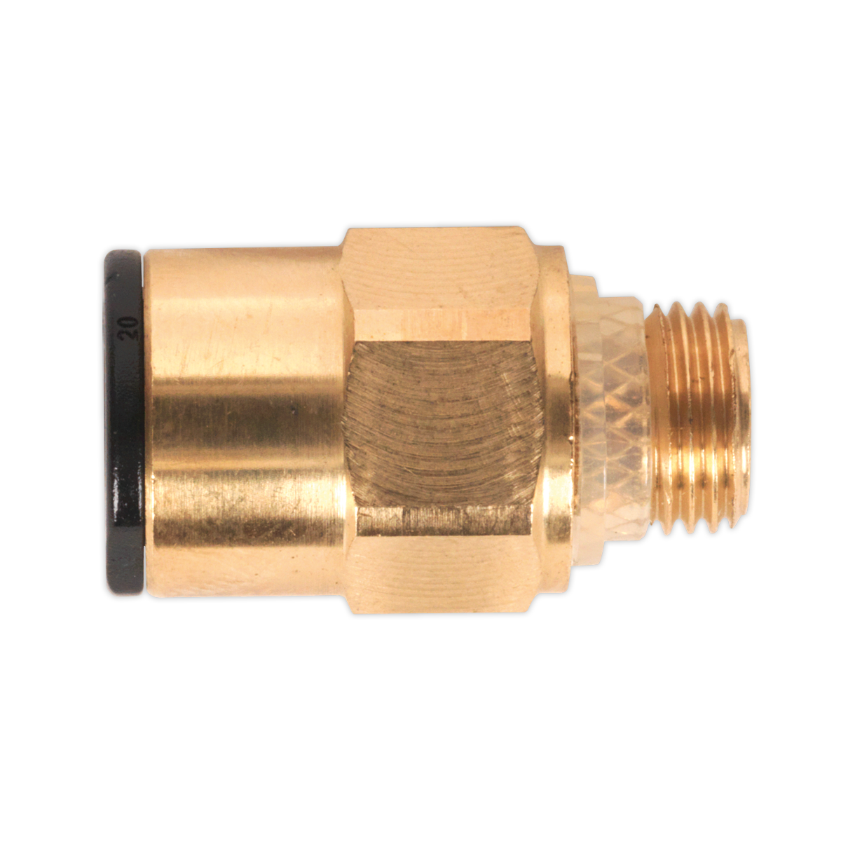Sealey Brass SuperThread Straight Adaptor 8mm x 1/8" BSP Pack of 2 JGBC818