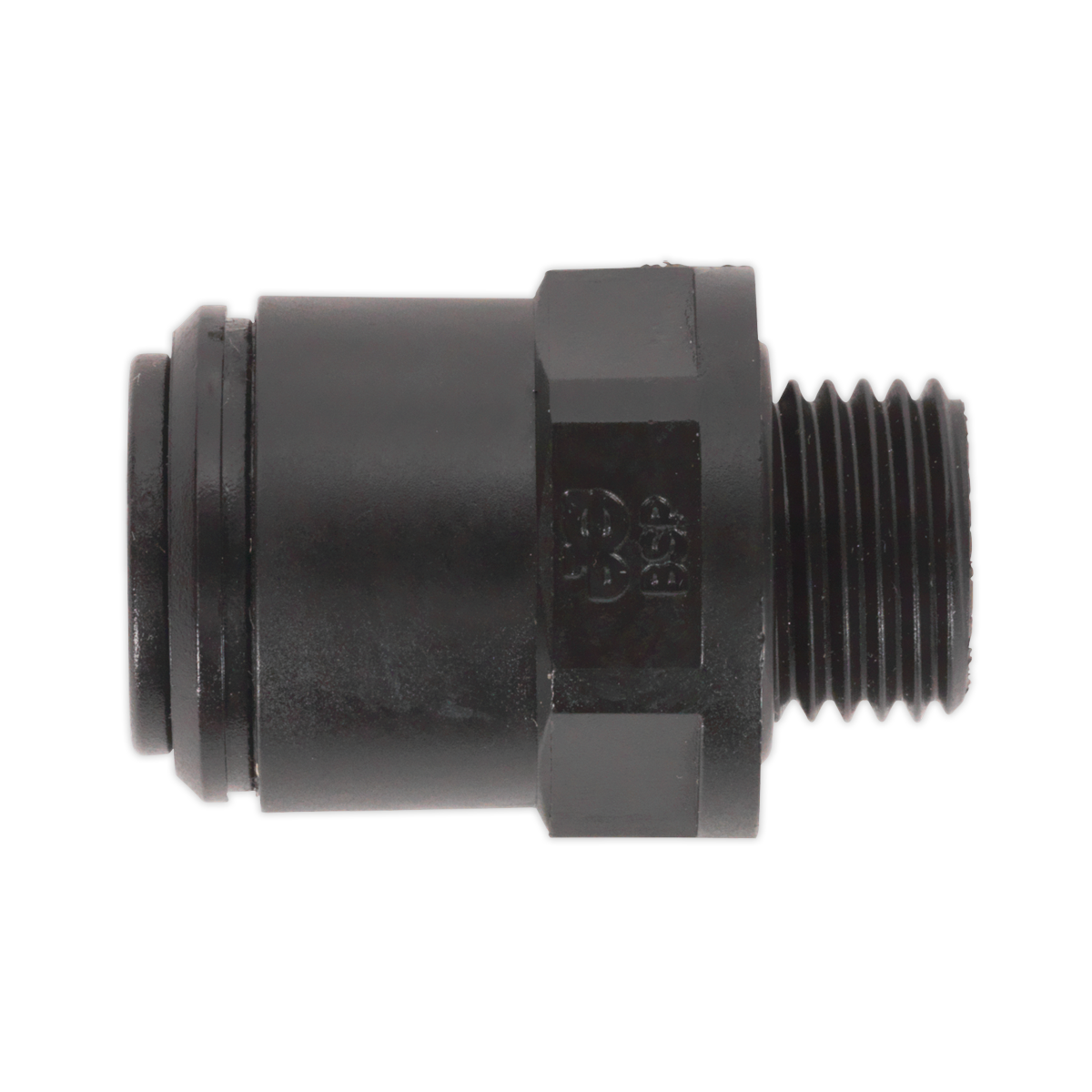 Sealey 6mm Pipe x 1/4" BSP Thread Straight Adaptor - Pack of 5 Black JGC614