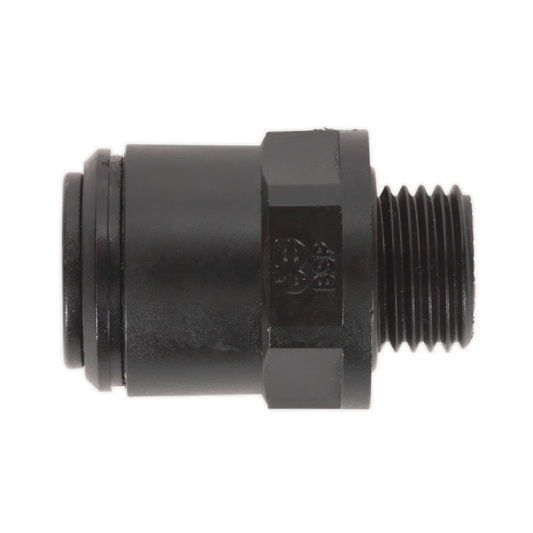 Sealey 6mm Pipe x 1/4" BSP Thread Straight Adaptor - Pack of 5 Black JGC614