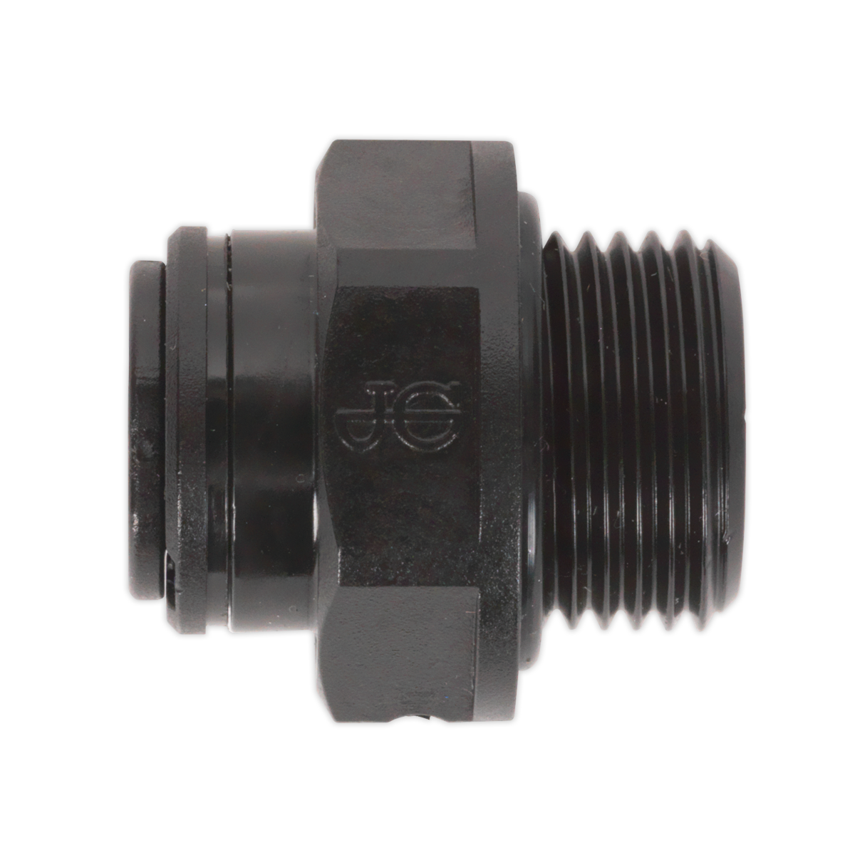 Sealey 8mm Pipe to 3/8" BSP Thread Straight Adaptor - Pack of 5 Black JGC838