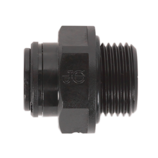 Sealey 8mm Pipe to 3/8" BSP Thread Straight Adaptor - Pack of 5 Black JGC838