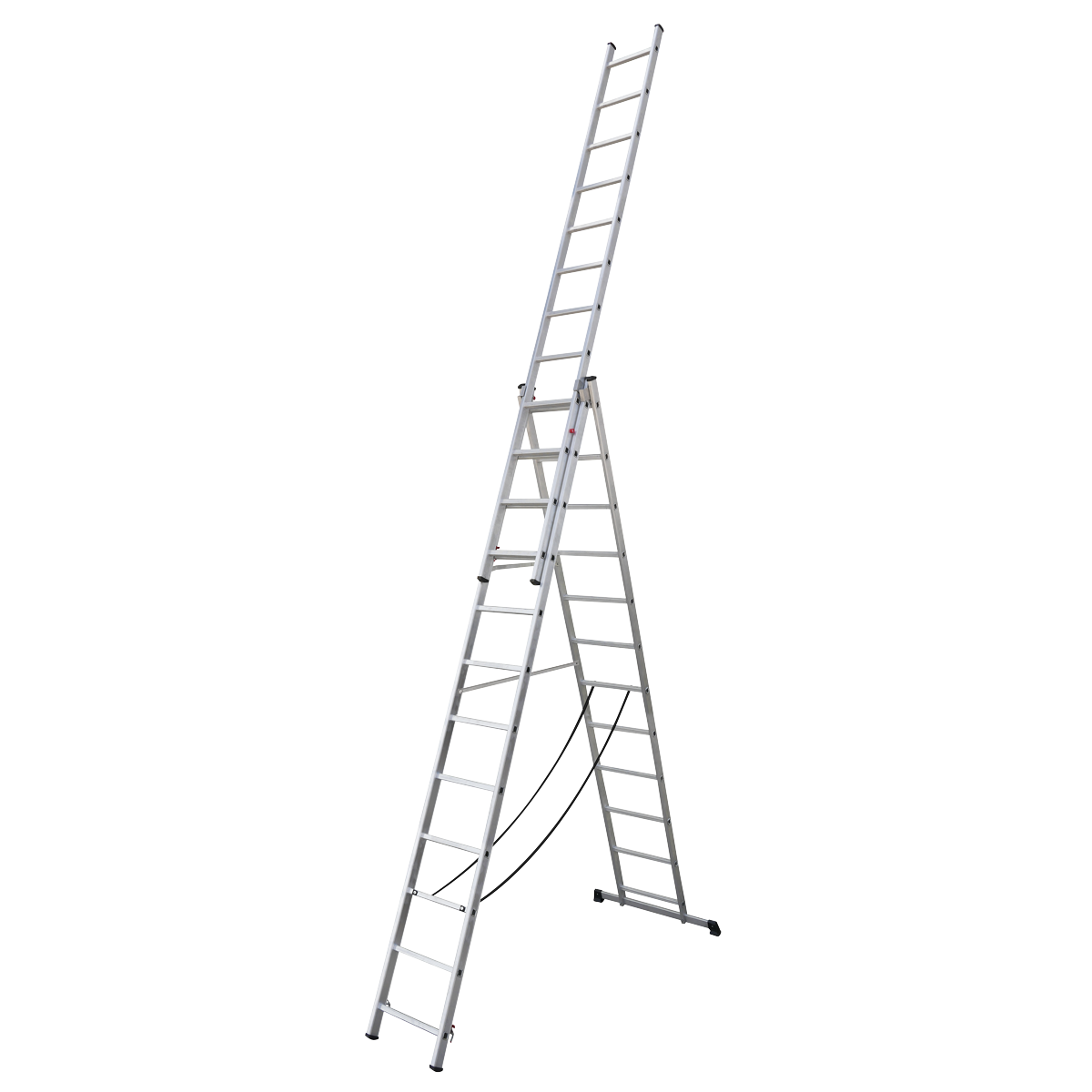 Sealey Extension Combination Ladder Aluminium 3 x 12 Steps 150kg 7.88m ACL312