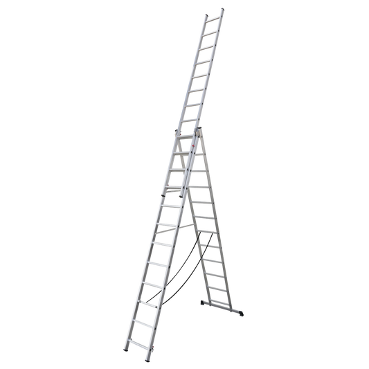 Sealey Extension Combination Ladder Aluminium 3 x 12 Steps 150kg 7.88m ACL312