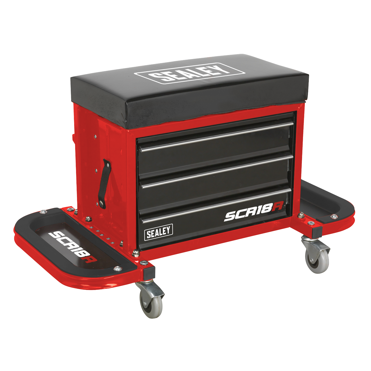 Sealey Mechanics Utility Seat & Tool Box Storage Organiser - Red SCR18R