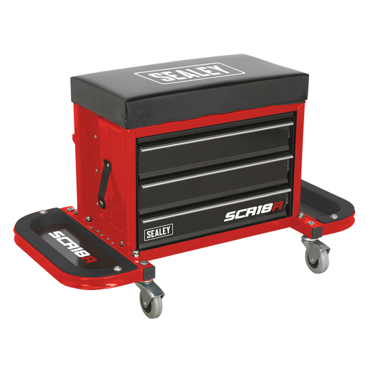 Sealey Mechanics Utility Seat & Tool Box Storage Organiser - Red SCR18R
