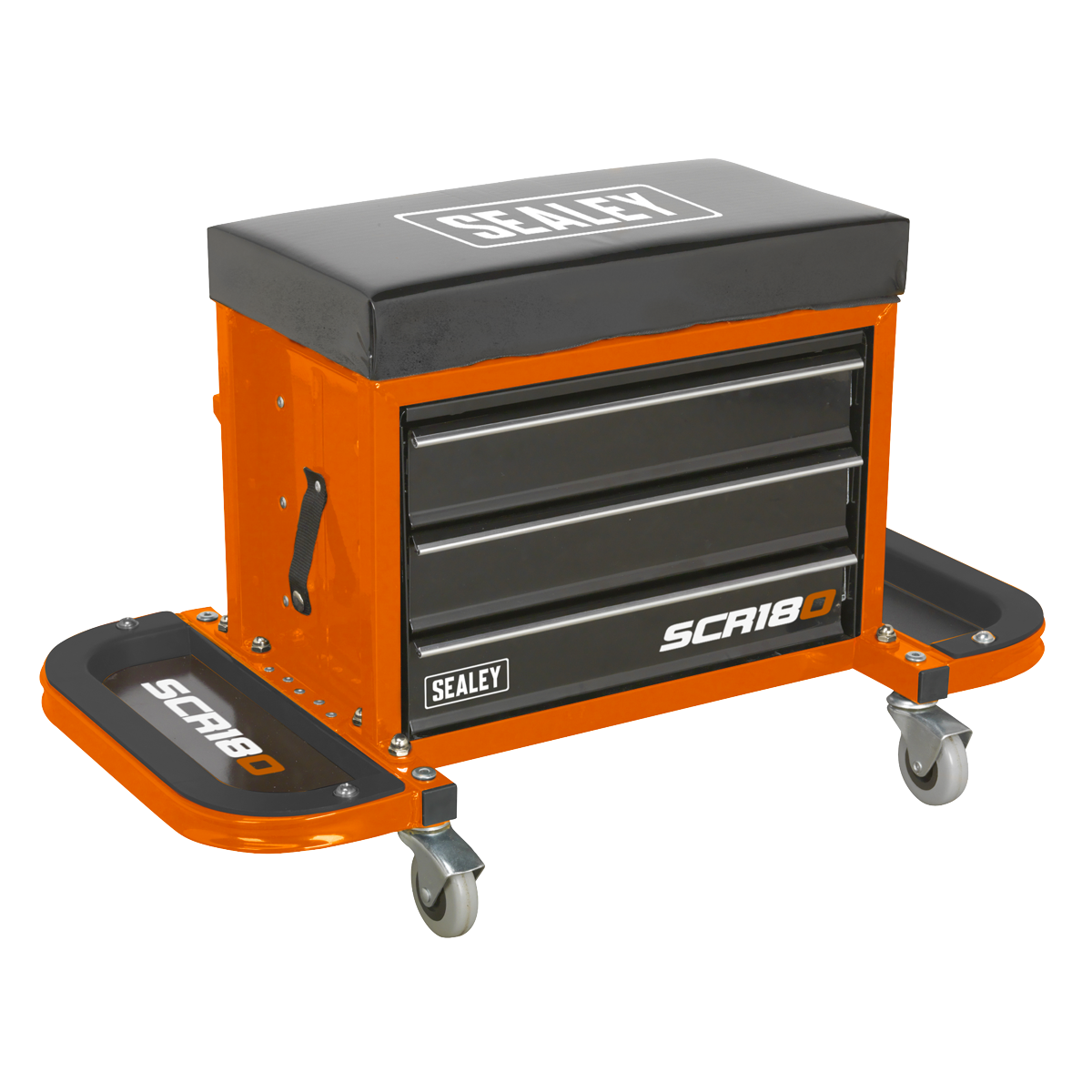 Sealey Mechanics Utility Seat & Tool Box Storage Organiser - Orange SCR18O