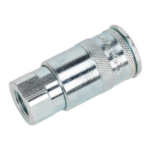Sealey Coupling Body Slim Profile Female 1/4" BSP Silver Pack of 5 Pieces ACP15