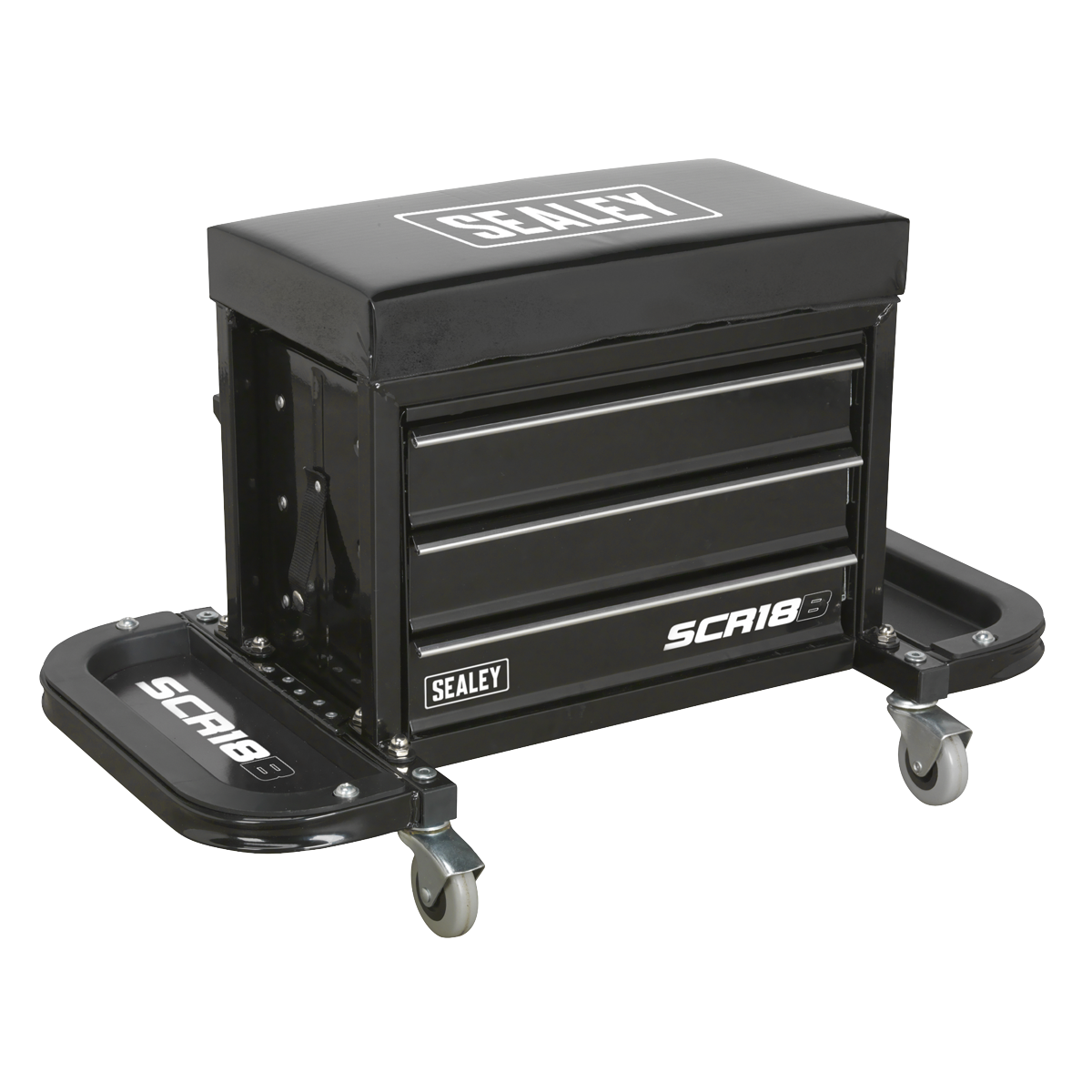 Sealey Mechanics Utility Seat & Tool Box Storage Organiser - Black SCR18B