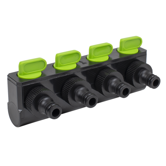 Sealey 4-Way Garden Water Distributor Durable ABS Plastic Flow Control JS349