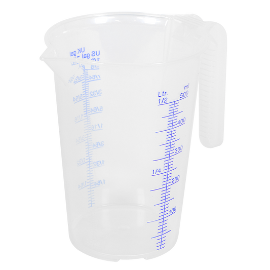 Sealey Measuring Jug Easy-to-Read Scale Translucent Polypropylene 0.5L JT0500
