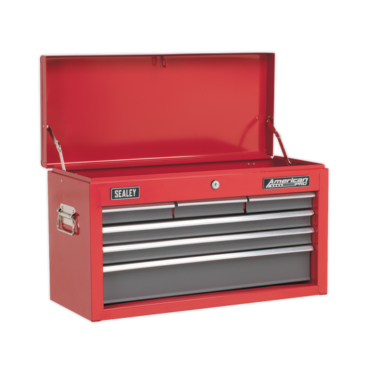 Sealey Top Chest Tool Box 6 Drawers With Ball Bearing Runners Red/Grey AP2201BB