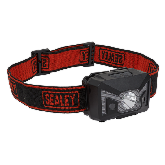 Sealey Rechargeable Head Torch 3W CREE XPE LED Auto Sensor 3.7V 1.2Ah HT102R