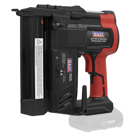 Sealey 20V SV20 Series 18G Cordless Staple Nail Gun - Body Only CP20VNG