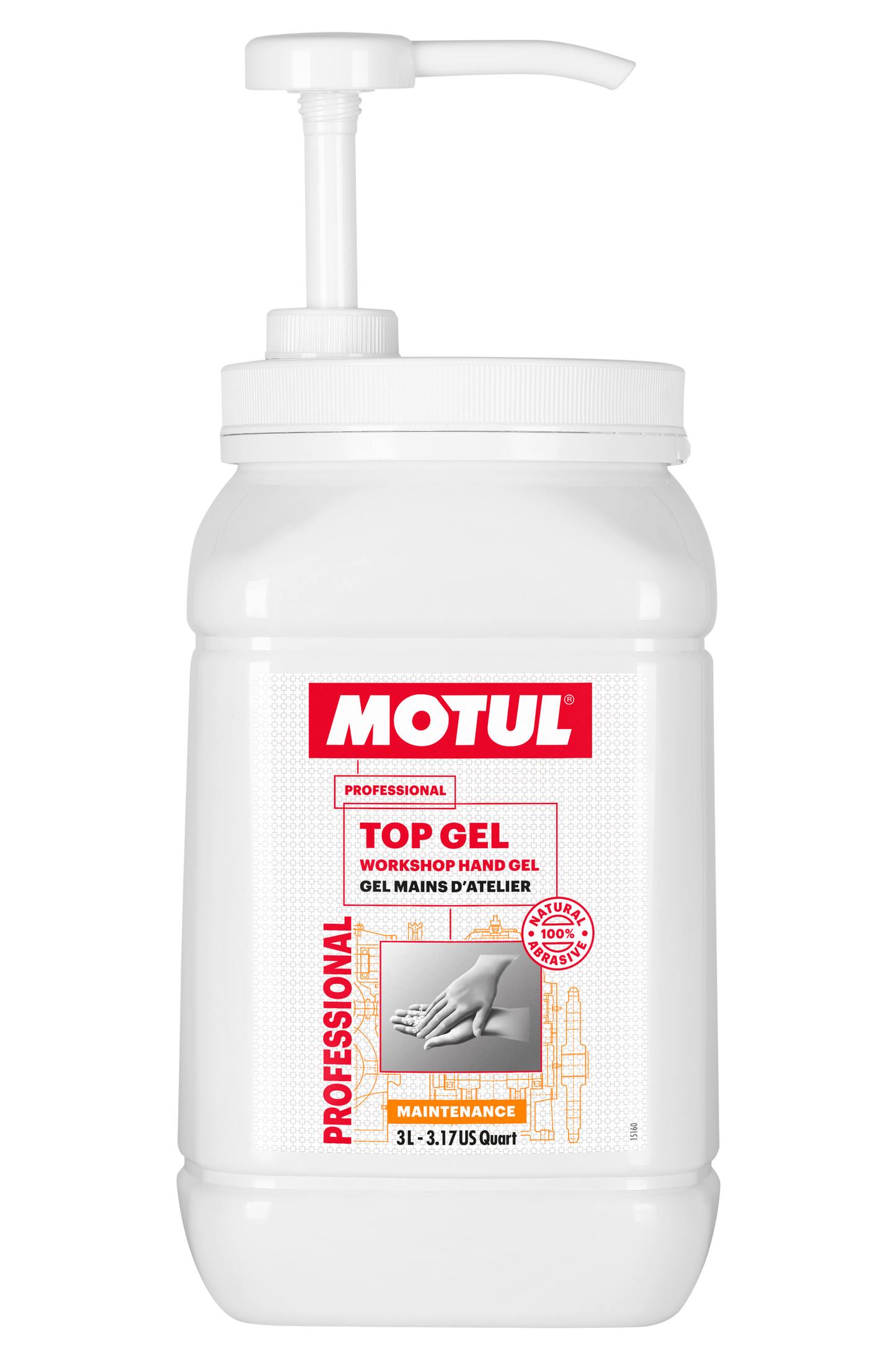 Motul TOP GEL 3L Workshop Hand Cleaner Sanitizer Gel Glycerine Aloe Vera