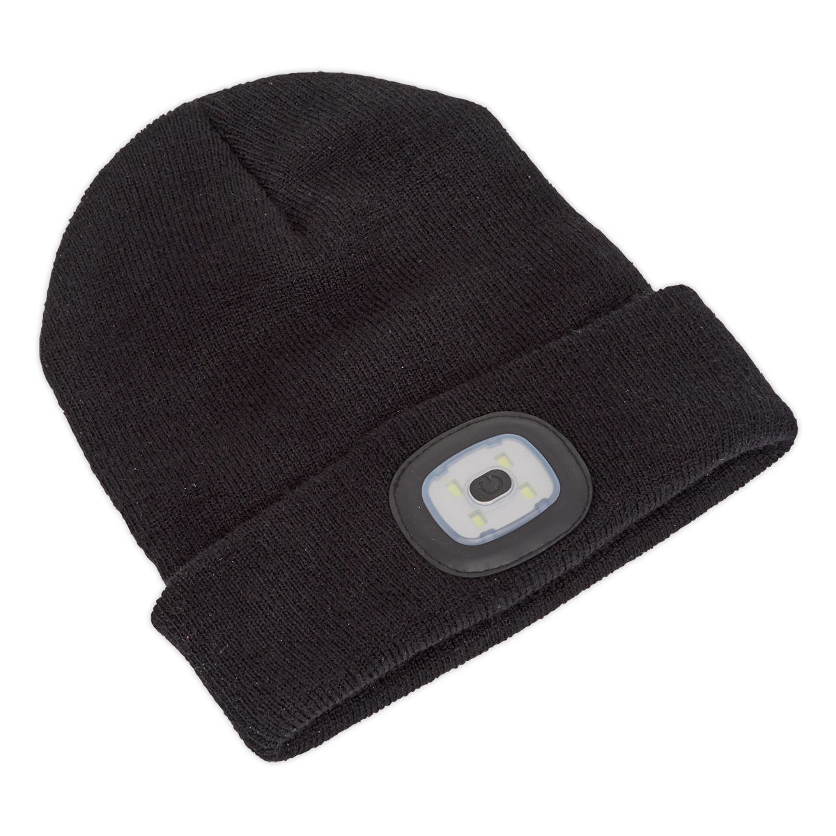 Sealey Beanie Hat 4 SMD LED USB Rechargeable Head Light Lamp Torch Cap LED185