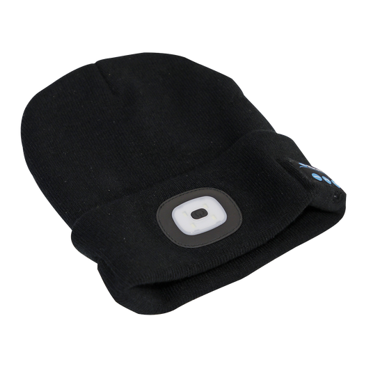 Sealey 4 SMD LED USB Rechargeable Beanie Hat With Wireless Headphones LED185W