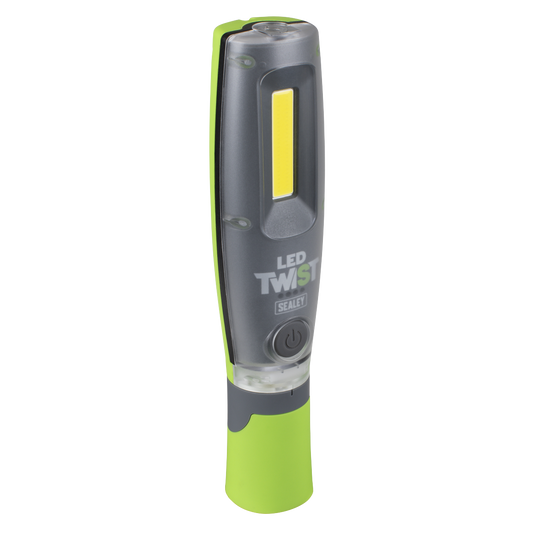 Sealey LED Twist Rechargeable Inspection Light Green 16W COB & 1W SMD LED2001G