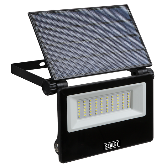 Sealey Extra-Slim Solar Floodlight With Wall Bracket 30W SMD LED 3000LM LED30S