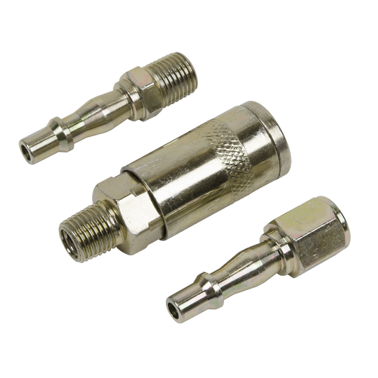 Sealey 1/4" BSP Male Thread Air Tool Coupling Kit - 100 PSI 35-40 CFM ACX60
