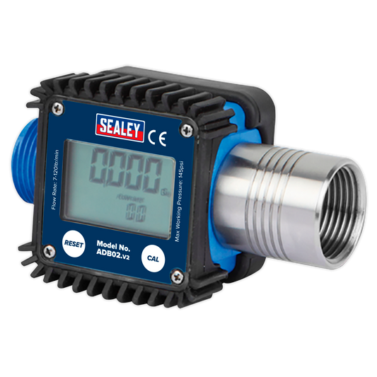 Sealey 145PSI AdBlue Digital Flow Meter LCD With Flow Rate Indication ADB02