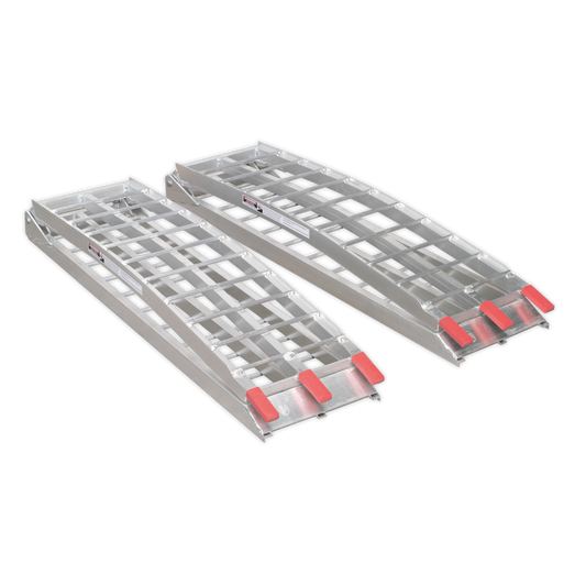 Sealey Aluminium Loading Ramps Folding Design 680kg Capacity per Pair LR680