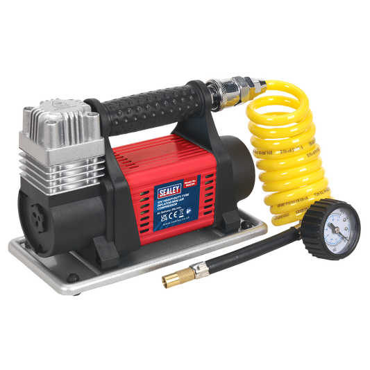 Sealey Mini Air Compressor 12V Heavy Duty Maximum Pressure 100PSI MAC04