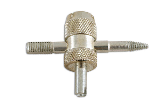 LASER 5436 Tyre Valve Tool 4-in-1 Rethreads Internal External Extractor