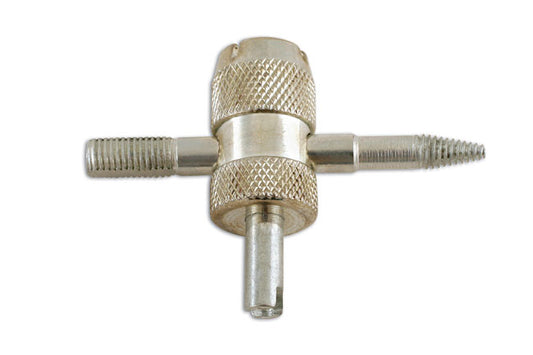 LASER 5436 Tyre Valve Tool 4-in-1 Rethreads Internal External Extractor