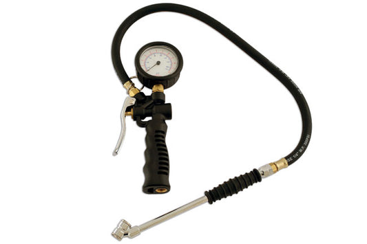 LASER TOOLS 5449 Dial Type Tyre Inflator 0-170 psi Twin Hold-On Rubber Boot